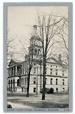 RPPC Postcard Hillsdale Michigan County Court House Real Photo Unposted picture
