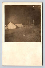 RPPC Tent Camp Horse Wagon Unknown Location Real Photo Postcard picture