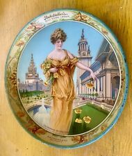 Old West 1915 Worlds Fair Ruhstaller Sacramento CA Beer Tray Lady w/Golden Poppy picture