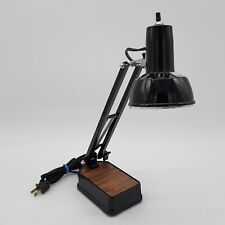 Electrix Desk Lamp Black and Faux Wood VTG MCM 15