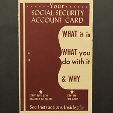 Vintage 1944 Your Social Security Account Card Instructions Trifold Brochure picture