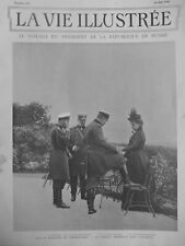 1902 Russia Emperor Ncolas II President Emile Loubet Army 3 Newspapers Antique picture