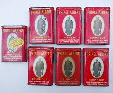 7 VTG Prince Albert Crimp Cut Empty Pipe & Tobacco Pocket Tin RARE picture