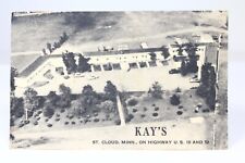 Aerial Kay's Motel Exterior Building St. Cloud Minnesota Vintage Postcard picture