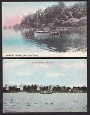 2-White Lake-Michigan-Lockwood's Point-Shore View-Antique Postcard Lot picture