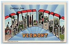 Brattleboro VT Greetings from Postcard Big Letters picture