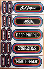 KLOS Lot Of 5 Vintage 80's Concert Stickers Bob Seger Scorpions ASIA Deep Purple picture