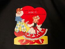 Vintage Masquerade Couple Dancing Valentine Card c. 1950s UNSIGNED picture