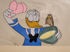 1950s DONALD DUCK WISE OWL ORIGINAL HAND PAINTED PRODUCTION CELLULOID DRAWING picture
