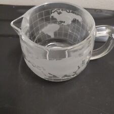 Vintage Nestle Creamer Cup Etched Clear Glass World Globe Map picture