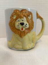Vintage JSNY Coffee Cup Mugs 3D Childrens Animal Replacement Lion Taiwan picture
