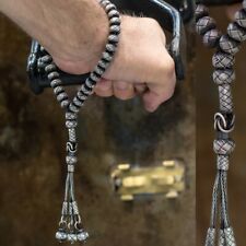 1000k Silver Turkish Kazaz Rosary Hand Knitting Misbah Prayer Beads Tasbeeh picture