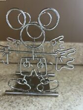New Disney Vintage Mickey Mouse Napkin Holder Outline Wire Metal Chrome Finish picture