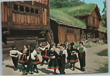 Vintage Postcard Norsk Folkemuseum Oslo Folk Dancing In The Setesdal Court Yard picture