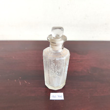 Vintage Clear Glass Floral Perfume Bottle Decorative Glassware Collectible GL706 picture