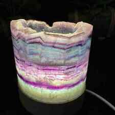 430g Natural Rainbow Fluorite Quartz Lamp Tube Crystal Mineral Healing Gem Decor picture