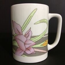 Coffee Mug Cup Finest Ceramics White Pink Floral 10 Oz picture