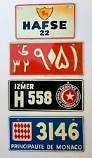 Vintage International motorcycle license plates:  Italy. Turkey Monaco Saudi? picture