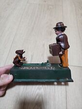 Organ Grinder and Monkey Vintage Cast Iron Mechanical Coin Bank picture