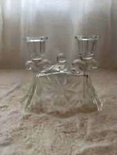 Vintage Glass Candelabra with 2 Candle Holders picture