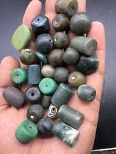 Sale Lot Of Over 10 Pics Antiques Old Nephrite Jades Different Designed Beads picture