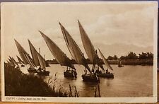 Postcard Egypt SAILING BOATS ON THE NILE River Cairo Arab Egyptian L Scortzis picture