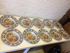 Antique Early 20th Century Elbogen Czechoslovakia Set of 10 Plates w Women Muses picture