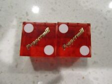Peppermill Gold Text Logo Casino Pair of Red DICE + FREE Las Vegas Poker Chip picture