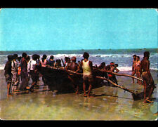 KOLVA BEACH - GOA / CALCUTA (INDIA) TRADITIONAL BOAT FISHERMEN picture