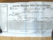 1870'S AMERICAN MERCHANTS UNION EXPRESS 9 RECEIPTS TOWN NORRIS TO PEORIA IL picture