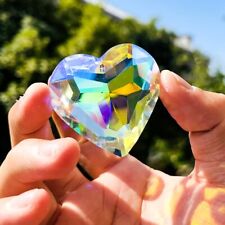 2PC 45mm AB Colored Heart Shaped Crystal Prism Pendant Sun Catcher Shiny Glass picture