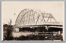 Gateway International Bridge, Brownsville TX Matamoros Real Photo Postcard RPPC picture