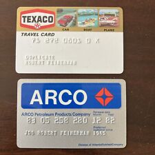 Credit Card Lot Of 2 TEXACO ARCO expired 1982 vintage prop Gas Card JUDGE RARE picture