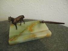 VINTAGE HORSE WAHL EVERSHARP FOUNTAIN PEN 1930s MARBLE BASE 14K NIB picture