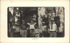 Wheaton Minnesota MN Cancel Boys & House 1911 Real Photo Postcard picture