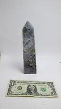 Tall Green Moss Agate Obelisk Tower - Minerals & Crystals - U.S. Seller picture