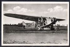 US RPPC Real Photo Postcard - Fokker Trimotor Plane - Unposted, Divided Back picture