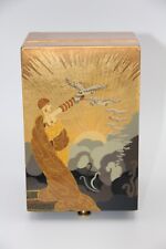Vintage Erte Wings Of Victory Art Deco Lacquered Trinket Jewelry Keepsake Box picture