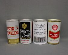 4p Beer Cans Lot Steel, Aluminum Zip,National,Fox Deluxe,Queens Brau,Cold Spring picture