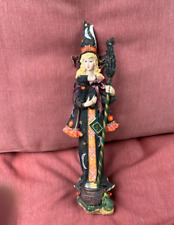 Lenox Bewitching Beauty Witch With Cat And Broom Halloween Figurine Sculpture picture