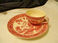 Nasco Japan Red Willow Snack Luncheon Plate and Cup picture