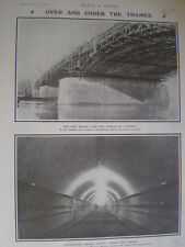 Printed photos Vauxhall bridge London Hungerford Bridge tunnel 1906 picture