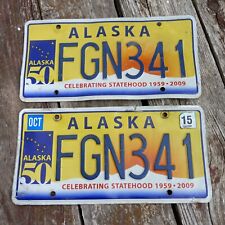 PAIR 2015 Alaska License Plates - 