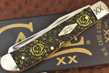 CASE XX USA SMOOTH YELLOW ROSES ROSE BONE MINI TRAPPER KNIFE 2023 6207 SS NICE picture