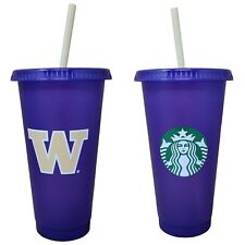Starbucks UW University of Washington Huskies Purple Reusable Cold Cup 24oz New picture
