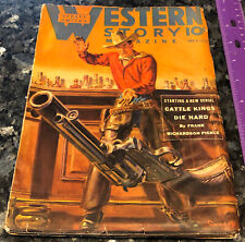 Western Story Pulp April 1939 -scarce ❤Throwing Gun Norman Saunders cover, DAD picture