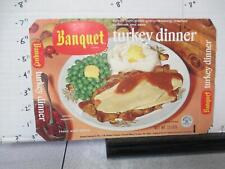 BANQUET TV DINNER box 1960s TURKEY vintage frozen food INCOMPLETE E1X picture