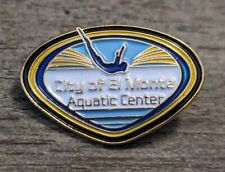 City Of El Monte Aquatic Aquatic Center Blue, White And Yellow Enamel Lapel Pin picture
