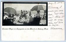 1904 SUMMER DAYS ENJOYABLE ON THE BEACH AT ASBURY PARK NJ*PRIVATE MAILING CARD picture