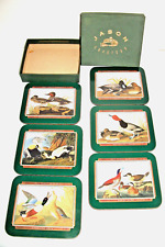 VTG JASON Cork back Coasters boxed set of 6 J.J. Audubon Duck prints New Zealand picture